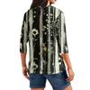 Damski T-shirt Koszulka Nadruk Guzik Rękaw 3/4 Tunika Codzienna Weekendowa Moda Podstawowy Dekolt V Regularny Top