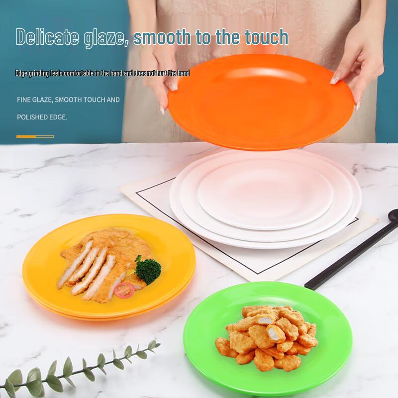 SMVP Melamine Round Snack Plates - 10-Pack