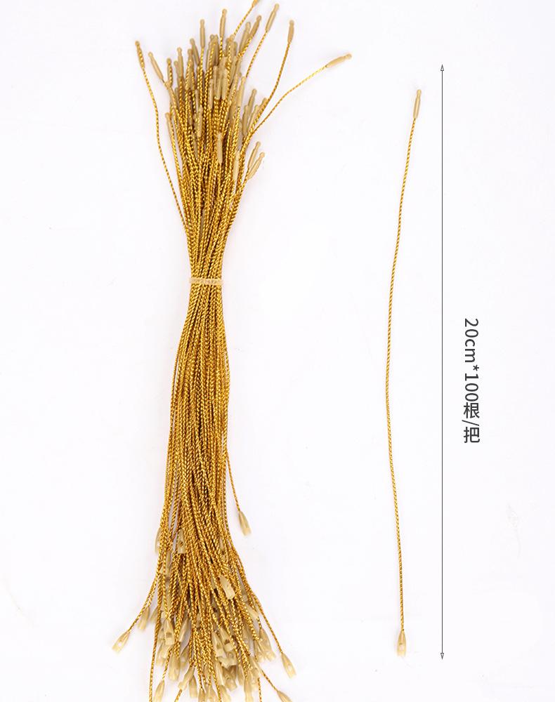 

100 шт. 20 см Веревочки для бирок Украшения для елочных шаров Подвесная нить Лента Крючок Предварительно нарезанные С защелками Фиксация для Рождественского ярлыка Шнурок 20cmX100pcs золотистый