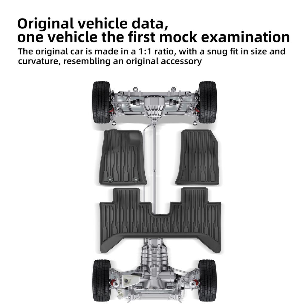 LUCKEASY for BYD SHARK 2025 2025 Car Floor Mats TPE Waterproof Foot Pad Auto Pickup Interior Accessories Cargo Liner Trunk Mat