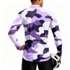 Men's Crew Neck Printed Zipper Breathable Quick Dry Long Sleeve Cycling Jersey for Outdoor Sports Activities