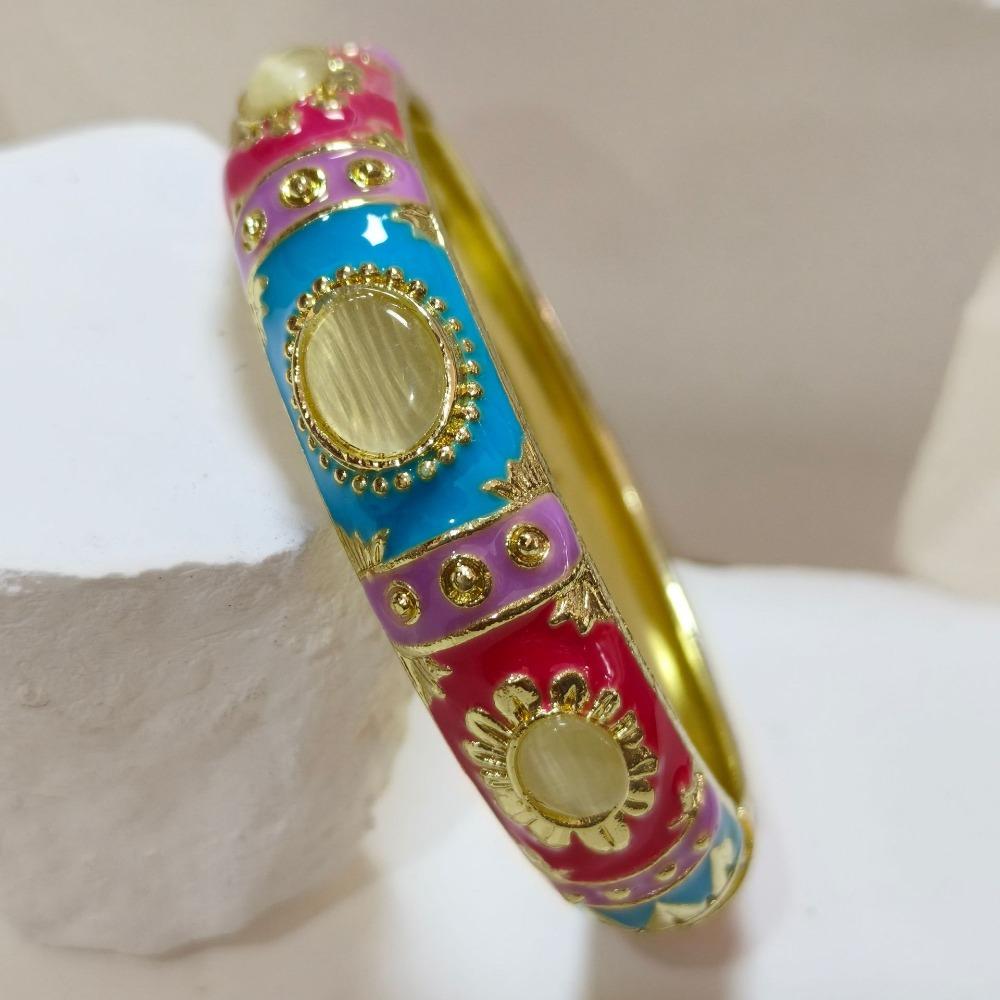 Widen Enamel Bracelet 1.4cm Faux Cat‑Eye Enamel Bangle Enamel Bangle  For Women / Adults