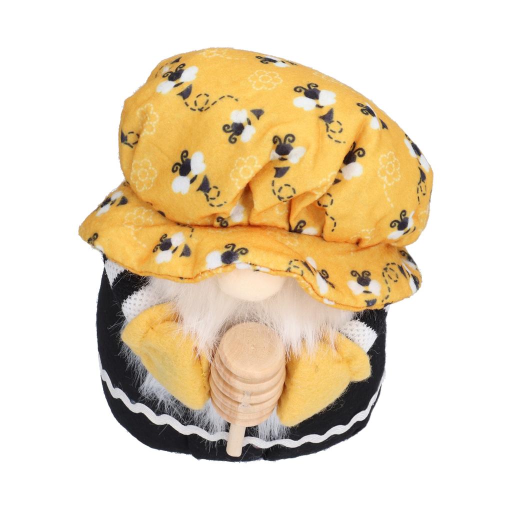 Patrón de Abeja Muñeco Gnomo Enano Muñeco sin Rostro Adorno Decoración para Sala de Estar Sofá Escritorio Estantería