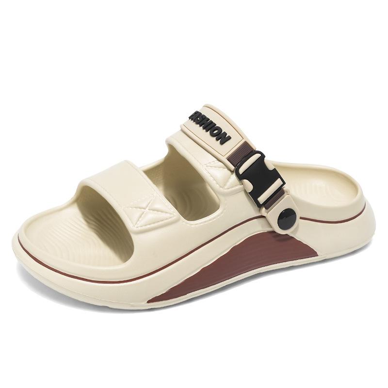 

Летние мужские дышащие шлепанцы с открытым носком и толстой подошвой, однотонные шлепанцы для пары, для улицы, пляжа, шлепанцы на один палец 45