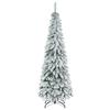 Artificial Christmas Tree, 1.80 m, with 523 Branches, Artificial Snow, Lifelike Appearance, Slim Shape
