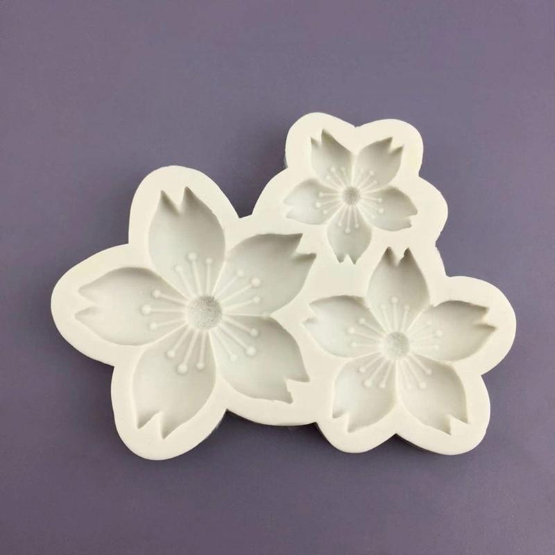 Cherry Flower Shaped Silicone Chocolate Moulds Baking Molds Fondant Cake Decorating Gadgets Resin Moulds Gifts for Child