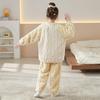 Girls Winter Warm Coral Fleece Pajama Set Long Sleeve Cartoon Print Kids Home Wear Sleepwear Ages 8