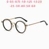 Anti Blue Rays Round Prescription Eyeglasses With Cylinder Brand Designer Metal Steampunk Nearsighted Glasses 0 -0.5 -0.75 To -6