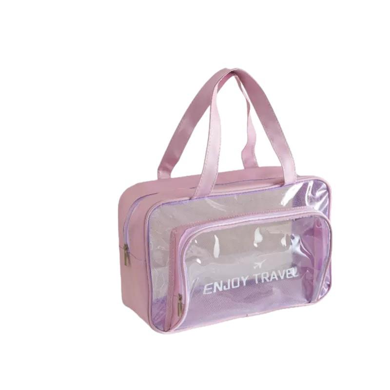 Waterproof Fitness Travel Bag - Large Capacity, Wet/Dry Separation, Thickened Transparent Portable Handbag