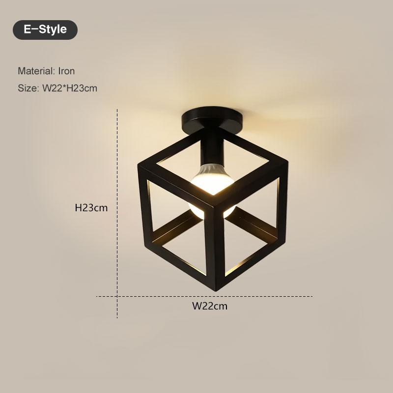 Interior Retro E27 Ceiling Lights for Bedroom Living Room Corridor Indoor Vintage Ceiling Lamps Iorn for Balcony Foyer AC85-265V