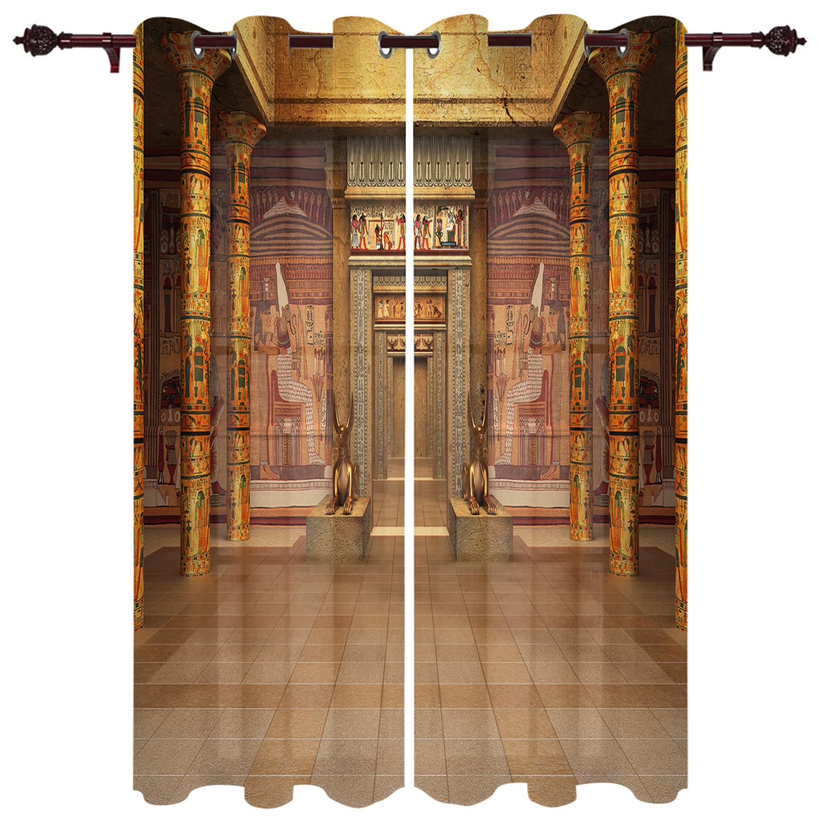 

Египетский дом, дверной узор, художественные современные оконные шторы для гостиной, спальни, жалюзи, дверные шторы 135W x 60H(cm) x1