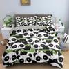 Cartoon Panda Children's Bedding Set For Kids Baby Girls Pink Duvet Cover Set Pillow Case King Size Soft 2/3pcs Twin Quilt Cover