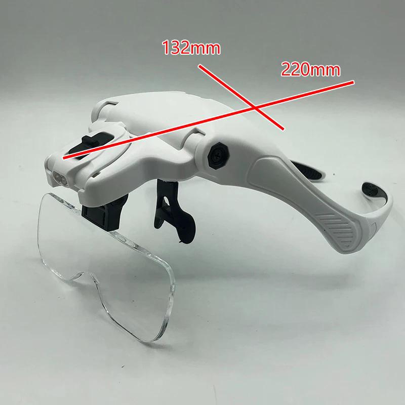 5 Lens Adjustable Magnifier Eyelash Extension Magnifying Glasses LED Light Lamp Grafting Repair Tattoo Individual Lashes