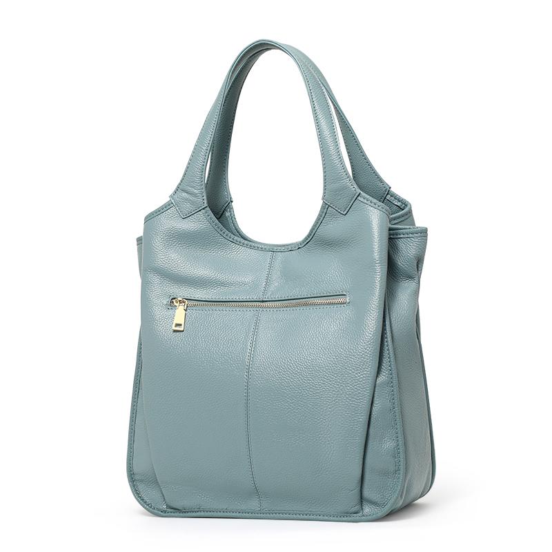 Aidrani  Women's genuine leather shoulder bag, large capacity fashionable tote bag, minimalist design cowhide handbag