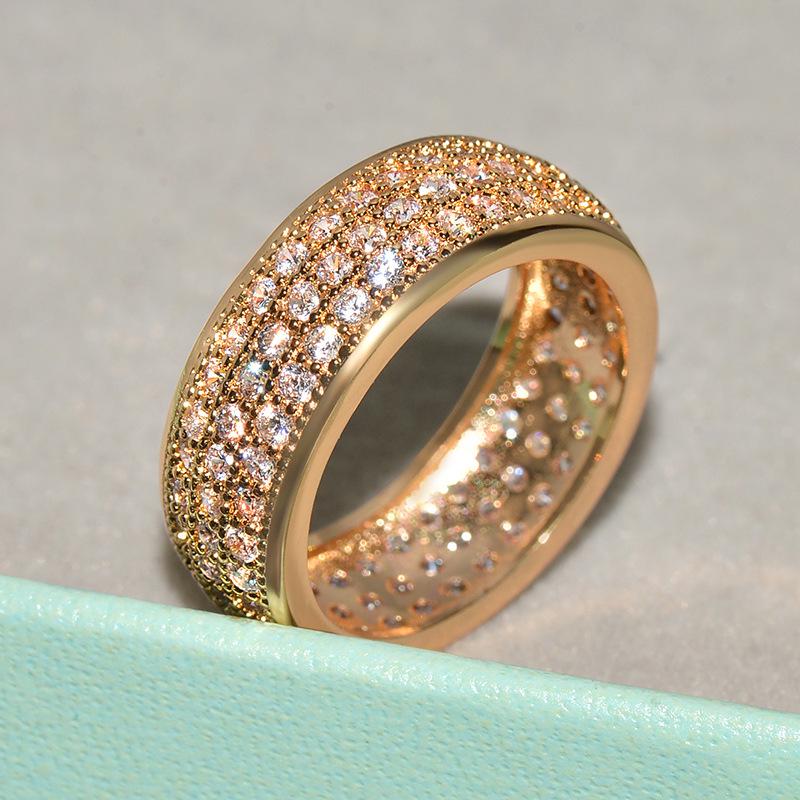 Novos Anéis de Promessa Simples de Luxo para Mulheres Micro Cravejados com Zircônia Cúbica Eternidade Alianças de Noivado Casamento Joias da Moda