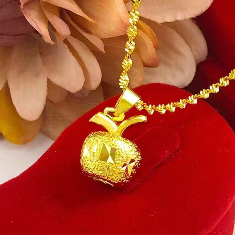 Elegant Gold Plated Alloy Pendant Necklace Women Water Wave Chain Minimalist Floral Geometric Design Locket 21-50cm