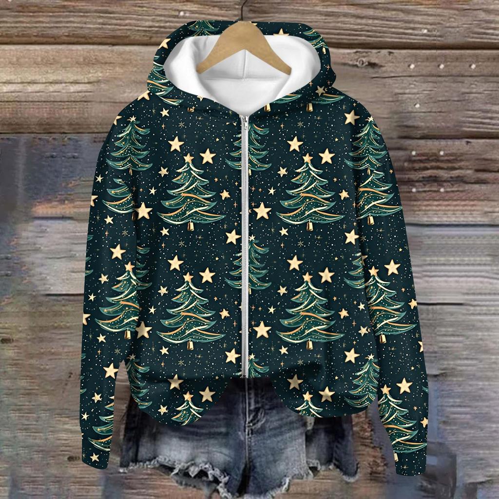 Dámské bundy Kabát s dlouhým rukávem Zapínání na zip Potisk Svrchní oděv Ležérní bundy