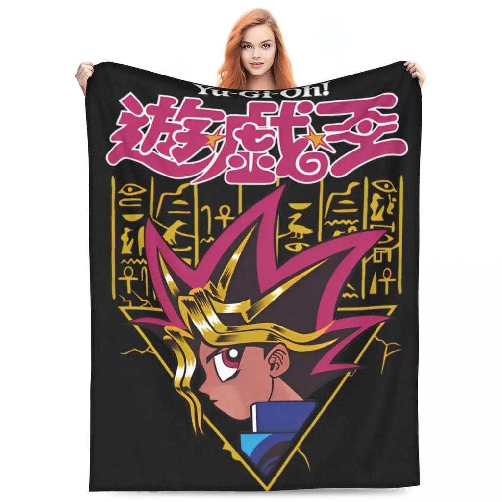 Blauäugiger Weißer Drache Decken Japanischer Anime Yu-Gi-Oh Flauschig Lustig Warme Überwurfdecke für Zuhause Restaurant Winter