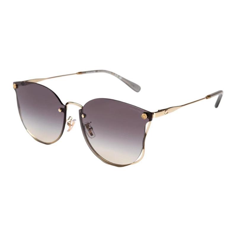 COACH Logo Details Alloy Irregular Sunglasses Unisex Couple Gold золотой