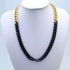 New 316L stainless steel black and 18k gold dual Hip hop necklace Jewelry