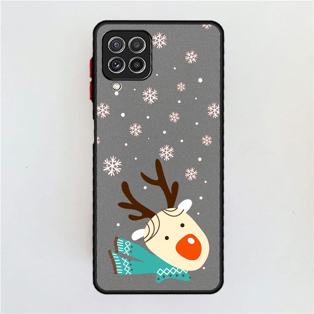 Cute Cartoon Doll Christmas Matte Case For Samsung Galaxy A52 A12 A51 A32 A21s A71 A32 5G A12 A22 A53 A70 A50 Hard Phone Shell