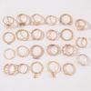Vintage Hollow-out Ring Luxury Butterfly Flower Ring Star Simple Jewelry Accessories Ring Love Women Party Versatile 23 Pieces Set Ring