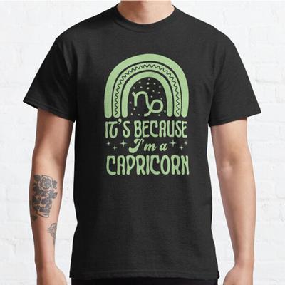 Herrenmode Lässig Kurzarm Es liegt daran, dass ich Steinbock bin Oberteile Ästhetisch Vintage Übergroße T-Shirts