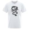 Chinese Style White Dragon Men Tshirts Fashion Breathable T Shirts Loose Cotton Tee Clothing High Quality Brand Male T-Shirt