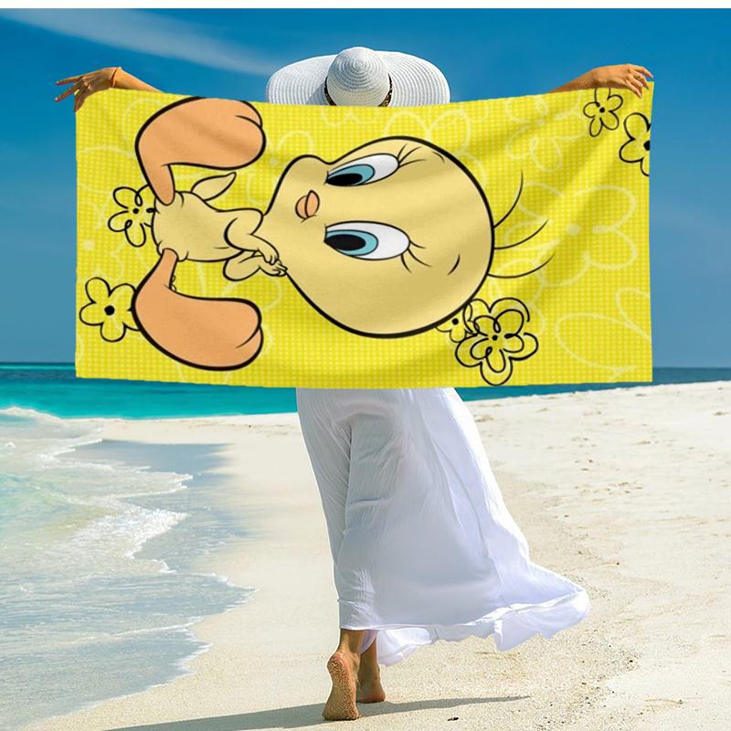 Yellow Bird Beach Towel, Super Soft Microfiber, Gift for Her/Him, Birthday, for Pool, Beach, Travel, Home Decor Fan gifts