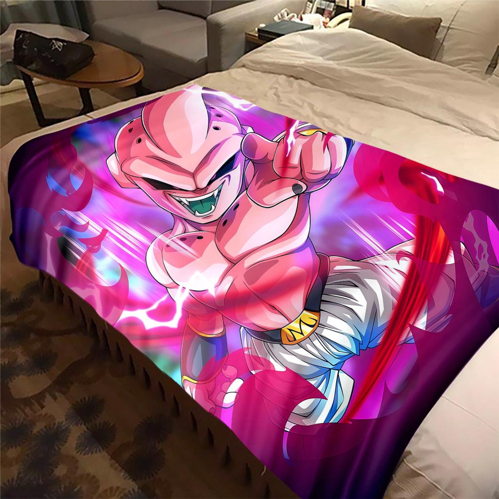 1PC Majin Buu Print Flannel Blanket, High quality All Seasons, Home Decor, Warmth and Comfort, Perfect for Christmas Gifts