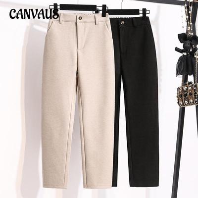 Thickened Tweed Trousers for Women Autumn and Winter Plus Size Straight Trousers Casual Trousers