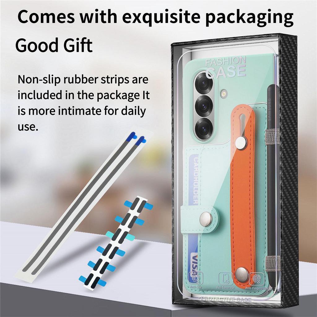 Samsung Z Fold7 Cross-Border Wristband Card Holder Case - Skin-Feel PC Shell with Integrated Film for Z Fold6