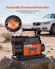 12V Heavy Duty Air Compressor, Auto-Stop Portable Tire Inflator with LCD Digital Display, 202 L/Min 150PSI Offroad Air Pump with Adapters for Trucks