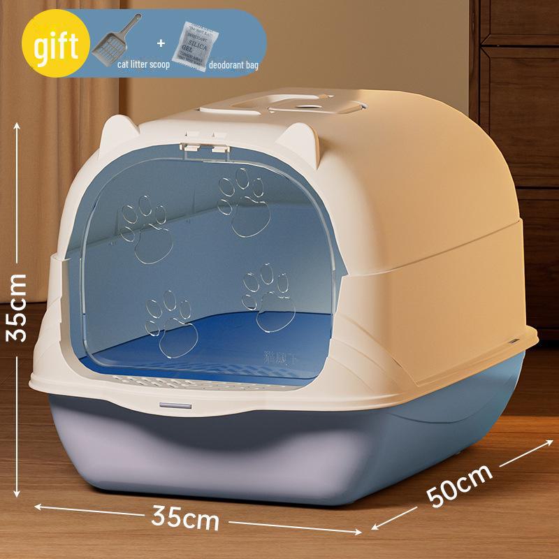 Fully Enclosed XL Odor-Proof Easy-Clean Cat Litter Box
