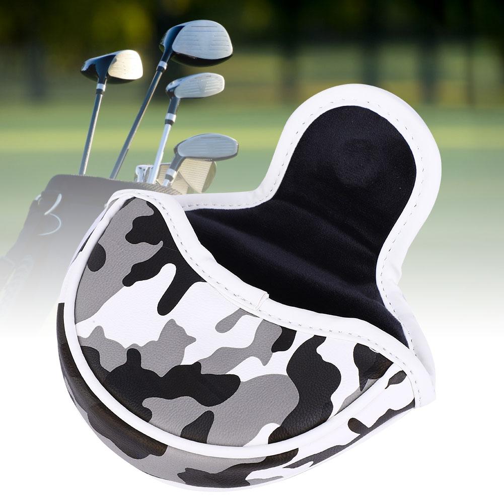 PU Leather Camouflage Semicircular Waterproof Magnetic Buckle Golf Putter Head Cover Club Headcovers