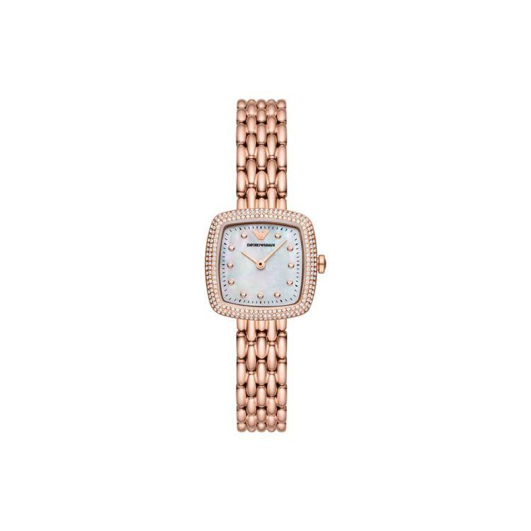 

Emporio Armani Rosa Series Quartz Watch Stainless Steel Strap Silver Dial Vintage Light Luxury Square Stardust Women watches AR11496 Regular Watch Box