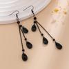 Crystal Tassel Drop Earrings - Halloween Blood Drop Design for Women