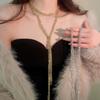 European & American Geometric Glass Beaded Tassel Necklace – Stylish High-End Sweater Chain