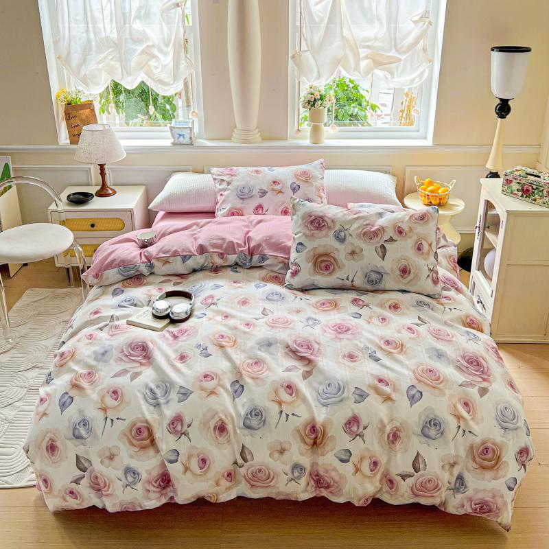 Crown Home Textile Small Fresh Series Jacquard Small Zhu Jin Four Piece Set