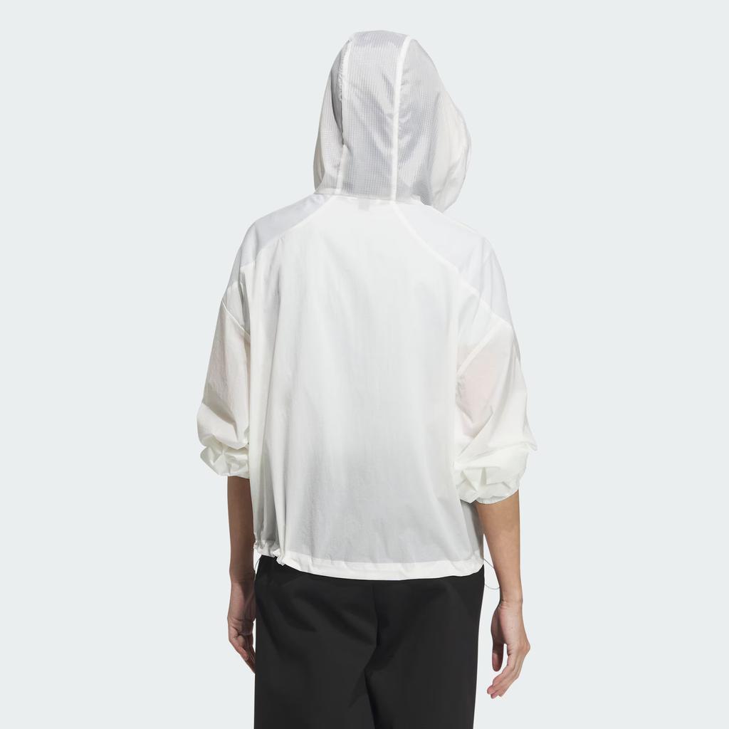 New Adidas MODERN TECH WOVEN Jacket Women's Jade White/Metallic Silver JZ1682