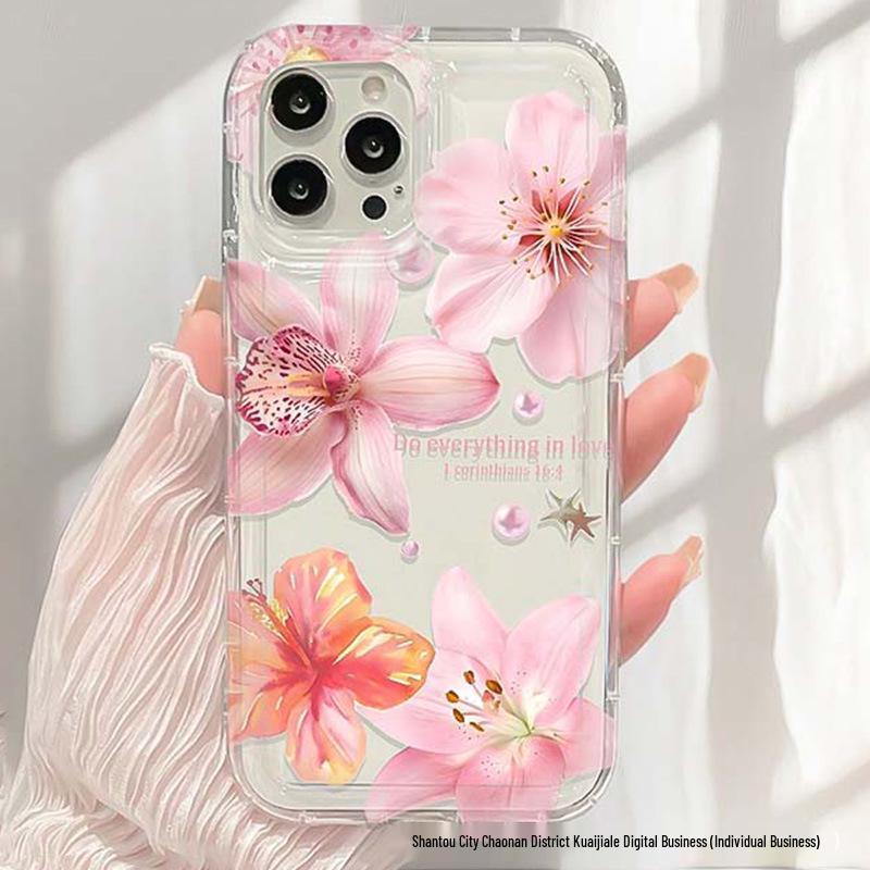 Lebendige Lilienblüten iPhone-Hülle für 14 Pro/14 Pro Max/13 Pro Max/12/11 - Airbag-Sturzsicheres Design