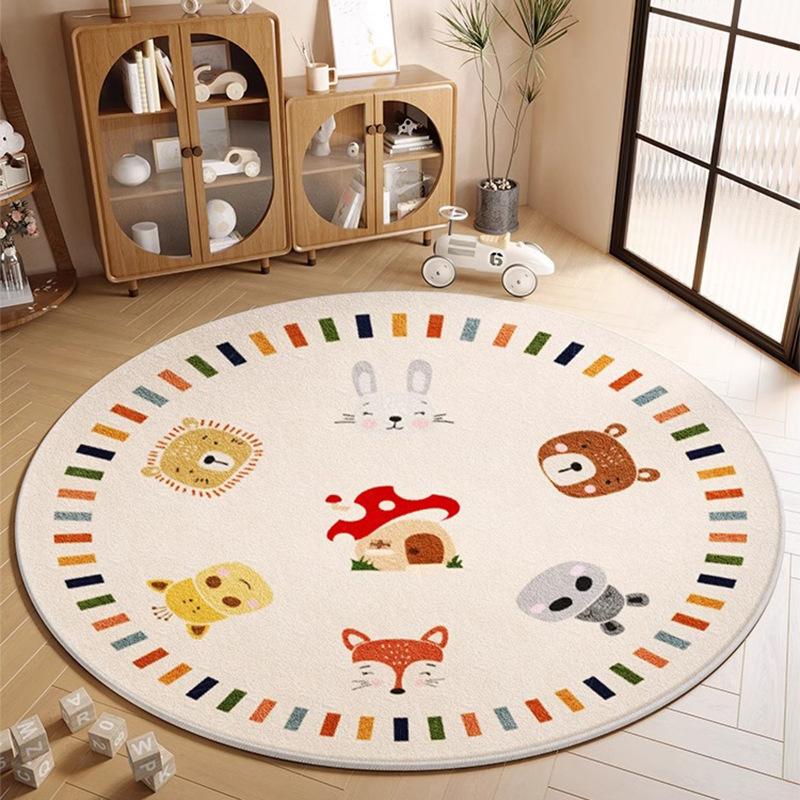 Cartoon Living Room Children's Room Round Carpet Room Maintenance Free Carpets Sound Insulation Anti Slip Beside Rug