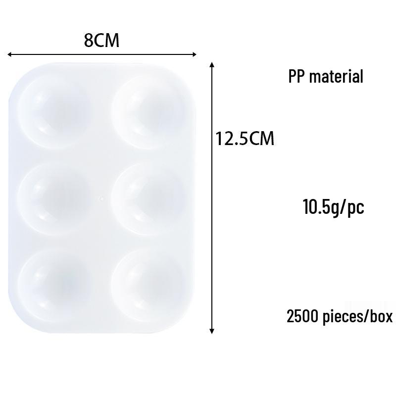 

Children s Six-Hole Plastic Square Paint Palette for Mixing Pigments
