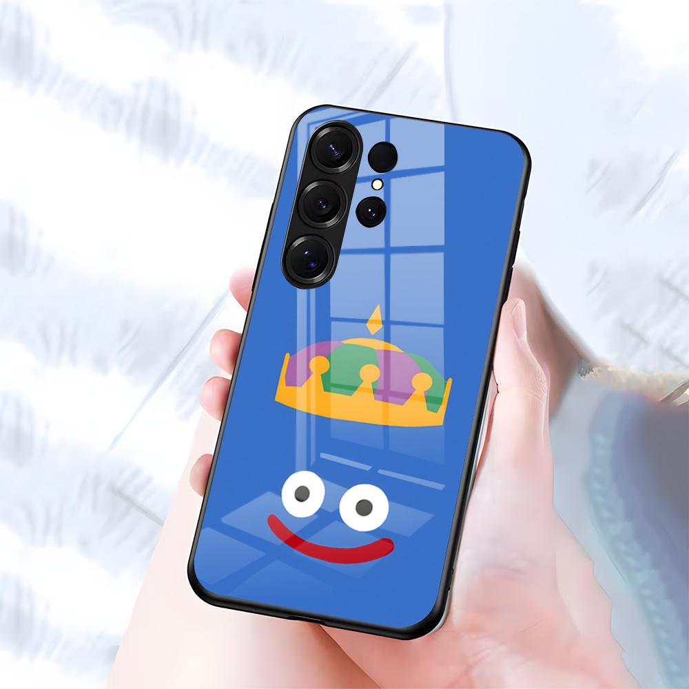D-dragon Q-Quest Slime Phone Case For Samsung S26 S25 S24 FE S23 S22 S21 Plus S20 Ultra Note20Ultra Black Glass Cover