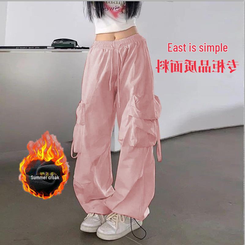 Unisex American-Style Thick Overalls for Street Dance: Trendy, Casual, All-Match Loose Wide-Leg Pants for Autumn and Winter.