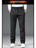Men's Winter Casual Fleece-Lined Elastic Waist Straight Leg Sweatpants