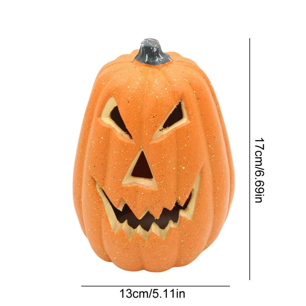 HBASD Halloween LED Pumpkin Lantern,Novelty Flash Pumpkin Lantern Lamp Toy for Home Party Supplies Room Decoration Props (F)