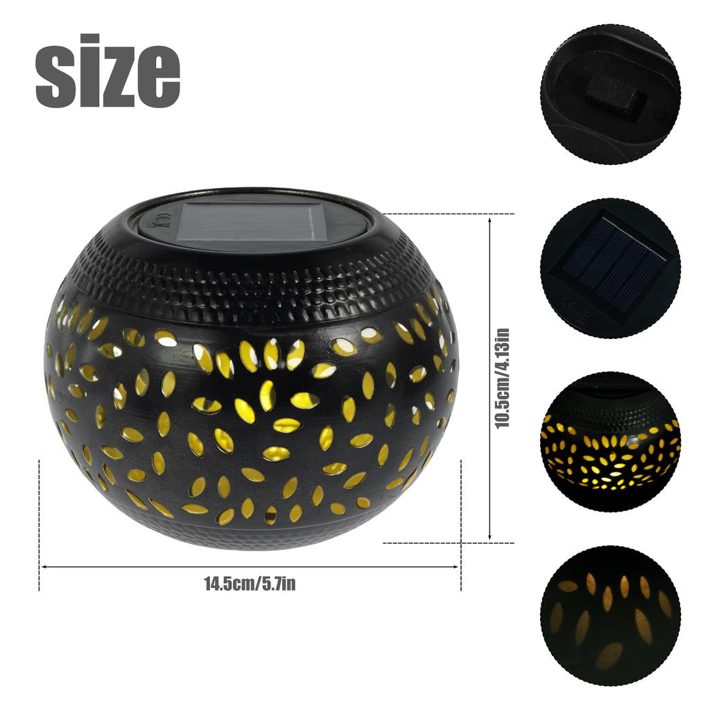 Solar Lanterns Hollow Out Retro Metal Solar Lights Outdoor Waterproof Light Flickering Solar LED Light Lantern Garden Yard Decor