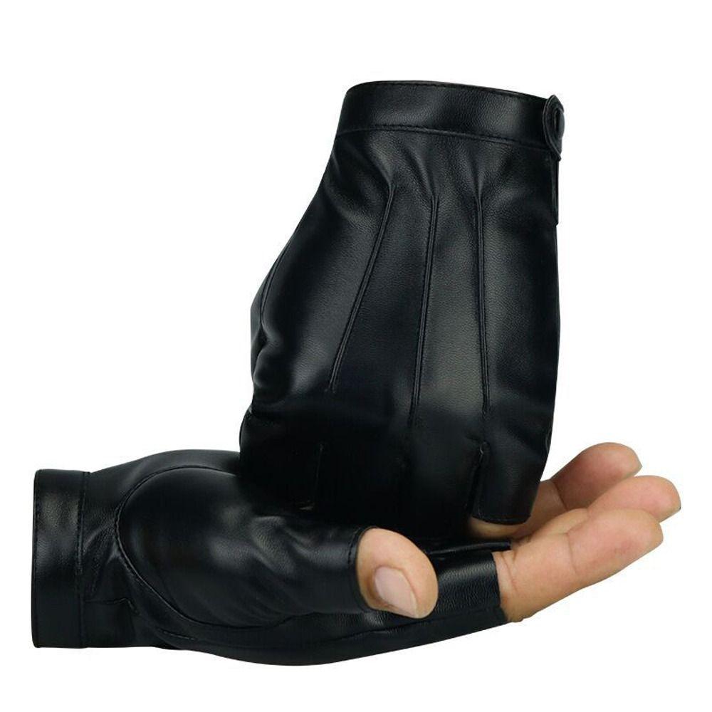 Fitness PU Leather Gloves Half Finger Cycling Gloves Fashion Fingerless Mittens Outdoor Sports