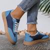 Fashion Spring Autumn Patchwork Canvas Shoes Women Lace Up Flat Heel Canvas Shoes Woman All Match Wear Resistant Walking Sneakers Mujer